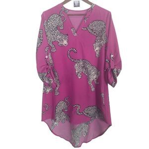 SHEIN Leopard Print Magenta Women's Top / S